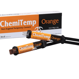 Ciment temporaire sans eugénol – ChemiTemp Orange 2×5ml BE